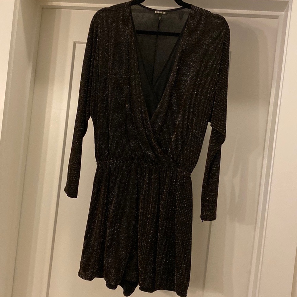 Sparkly Gold Black Romper - Picture 2 of 6